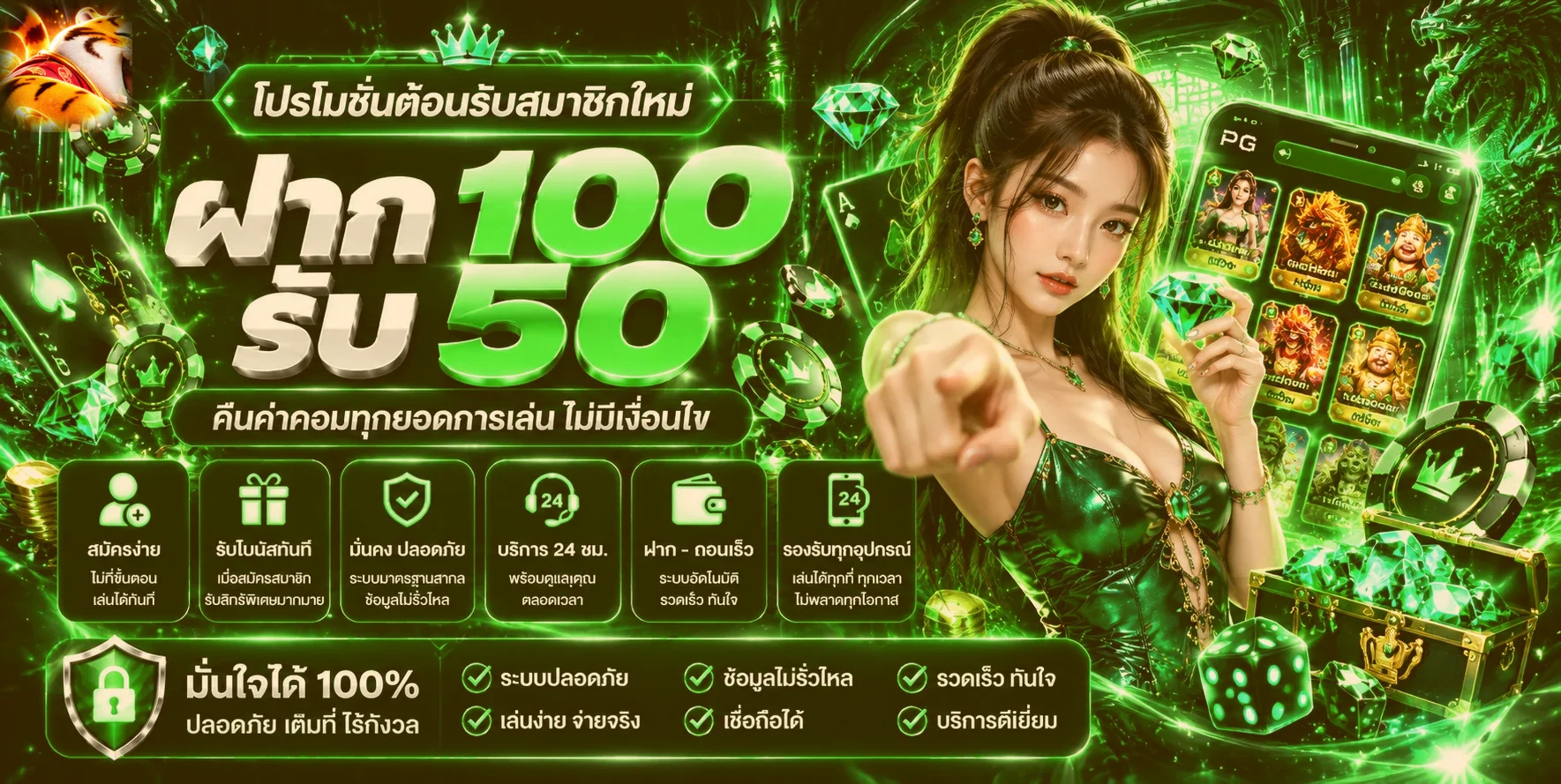 แบนเนอร์เฮง358 สล็อตออนไลน์และตัวละครเกม PG Soft